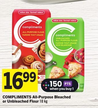 Foodland Compliments all-purpose bleached or unbleached flour 10 kg offer