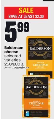 Independent Grocer Balderson cheese, 250/280 g offer