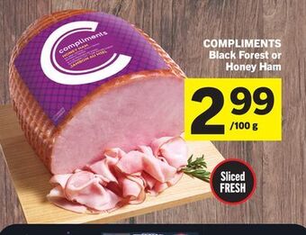Foodland Compliments black forest or honey ham offer