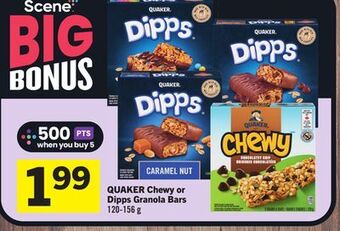 Foodland Quaker chewy or dipps granola bars 120-156 g offer