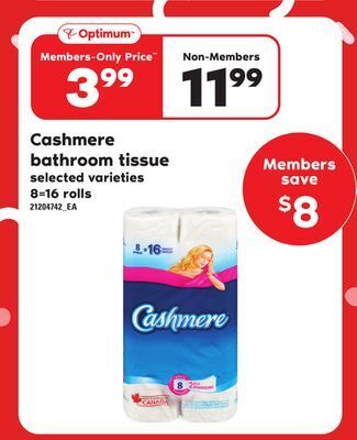 Independent Grocer Cashmere bathroom tissue, 8=16 rolls offer