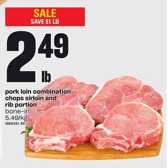 Independent Grocer Pork loin combination chops sirloin and rib portion offer