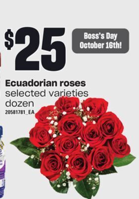 Independent Grocer Ecuadorian roses, dozen offer