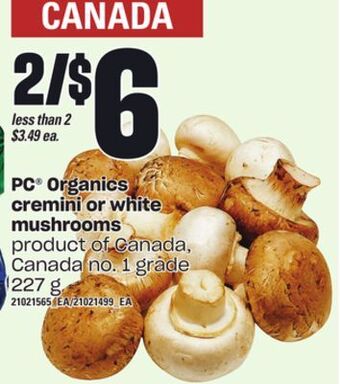 Independent Grocer Pc organics cremini or white mushrooms, 227 g offer