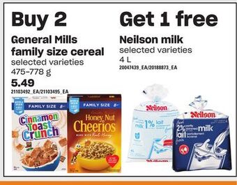 Independent Grocer General mills family size cereal, 475-778 g offer