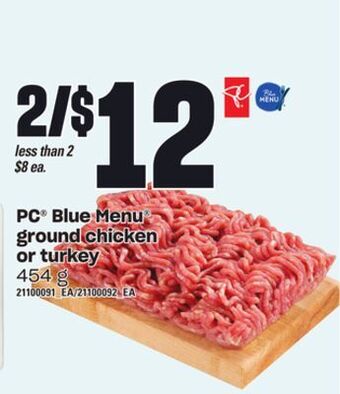 Independent Grocer Pc blue menu ground chicken or turkey, 454 g offer