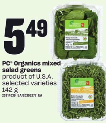 Independent Grocer Pc organics mixed salad greens, 142 g offer