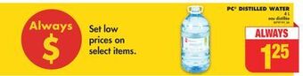 No Frills Pc distilled water, 4 l offer