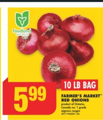 No Frills Farmer's market red onions, 10 lb bag offer