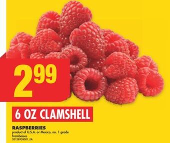 No Frills Raspberries, 6 oz clamshell offer