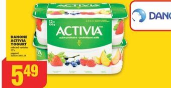 No Frills Danone activia yogurt, 12's offer