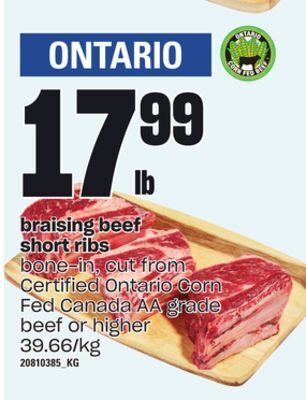 Loblaws Braising beef short ribs offer