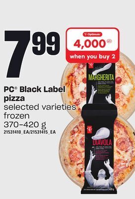 Loblaws Pc black label pizza, 370-420 g offer