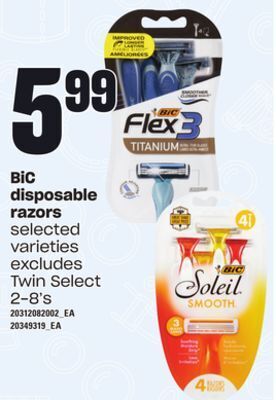 Loblaws Bic disposable razors, 2-8's offer