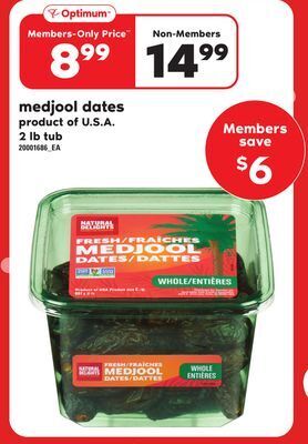Loblaws Medjool dates, 2 lb tub offer