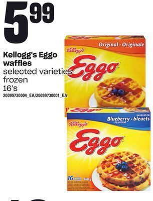 Loblaws Kellogg's eggo waffles, 16's offer