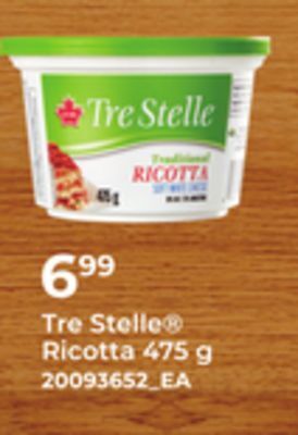 Loblaws Tre stelle ricotta, 475 g offer