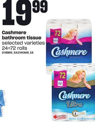 Loblaws Cashmere bathroom tissue, 24=72 rolls offer