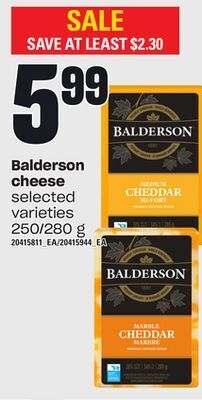 Loblaws Balderson cheese, 250/280 g offer