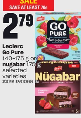 Loblaws Leclerc go pure, 140-175 g or nugabar, 175 g offer