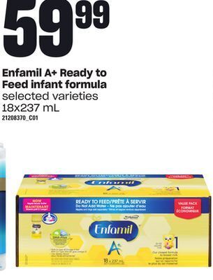 Loblaws Enfamil a+ ready to feed infant formula, 18x237 ml offer