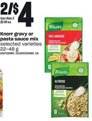 Loblaws Knorr gravy or pasta sauce mix, 22-48 g offer