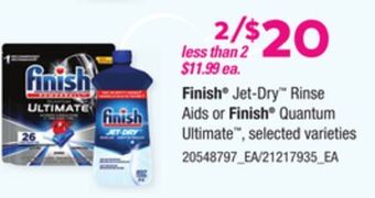Loblaws Finish jet-dry rinse aids or finish quantum ultimate offer