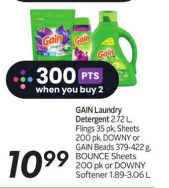 Sobeys Gain laundry detergent offer