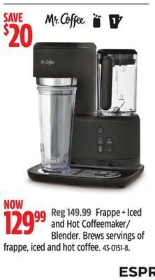 Canadian Tire Mr. coffee frappe + iced and hot coffeemaker/blender offer