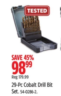 Canadian Tire 29-pc cobalt drill bit set offer