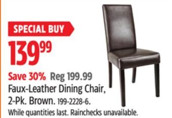 Canadian Tire Faux-leather dining chair, 2-pk offer