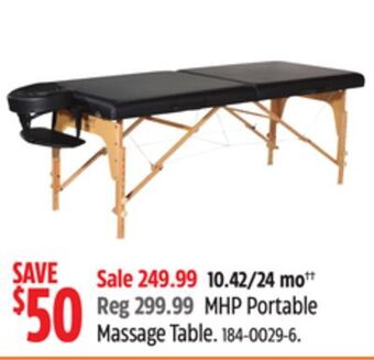 Canadian Tire Mhp portable massage table offer