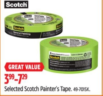 Canadian Tire Selected scotch painter's tape offer