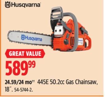 Canadian Tire Husqvarna 445e 50.2cc gas chainsaw, 18˝ offer