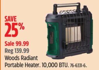 Canadian Tire Woods radiant portable heater offer