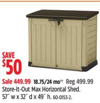 Canadian Tire Keter store-it-out max horizontal shed offer