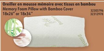 Sushi Shop Memory foam pillow with bamboo cover offer