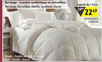 Hart Heritage microfiber waffle synthetic duvet offer