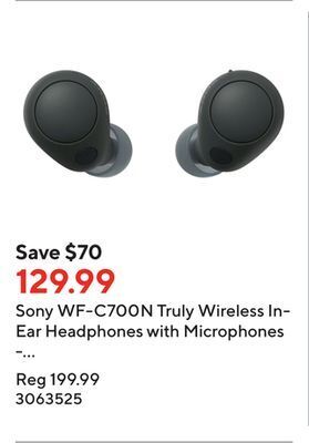 Staples Sony wf-c700n truly wireless in-ear headphones with microphones - black offer