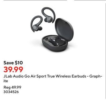 Staples Jlab audio go air sport true wireless earbuds - graphite offer