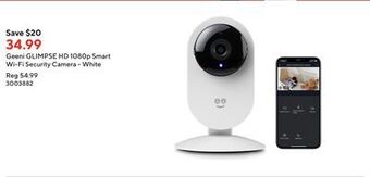 Staples Geeni glimpse hd 1080p smart wi-fi security camera - white offer