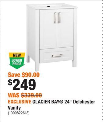Home Depot Exclusive glacier bay 24 delchester vanity offer