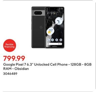 Staples Google pixel 7 6.3 unlocked cell phone - 128gb - 8gb ram - obsidian offer