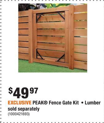 Home Depot Exclusive peak fence gate kit • lumber sold separately offer