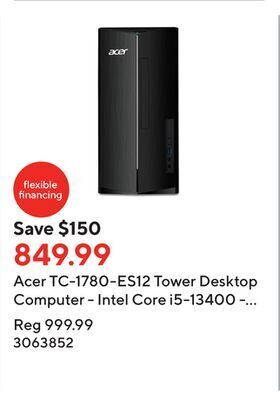Staples Acer tc-1780-es12 tower desktop computer - intel core i5-13400 - 1tb ssd - 16gb ram - windows 11 offer