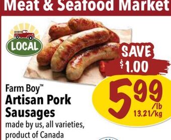 Farm Boy Farm boy artisan pork sausages offer