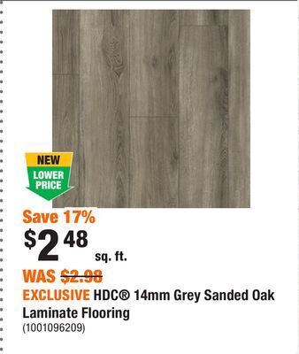 Home Depot Exclusive hdc 14mm grey sanded oak laminate flooring offer