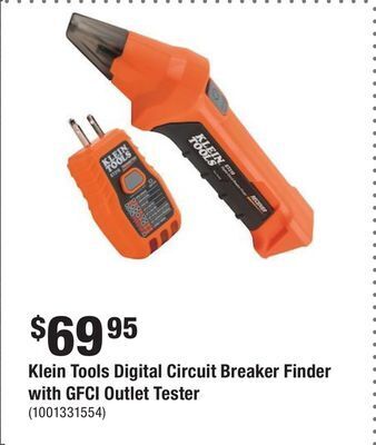 Home Depot Klein tools digital circuit breaker finder with gfci outlet tester offer