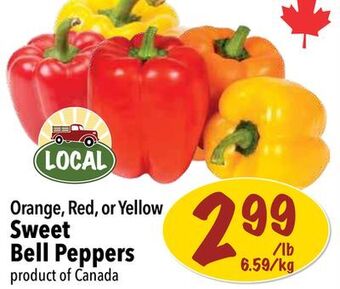 Farm Boy Orange, red, or yellow sweet bell peppers offer