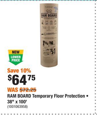 Home Depot Ram board temporary floor protection • 38 x 100' offer